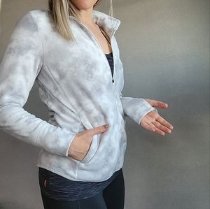 Old Navy Avtive Fleece zip-up | Size Petite Small | Marbled white and Grey